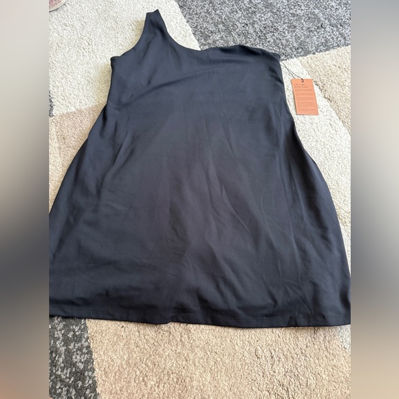 Girlfriend Collective Black Bianca One Shoulder Athletic Dress - Size XXL - Picture 6 of 7